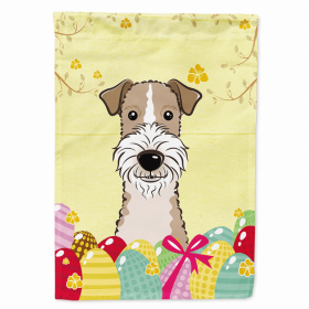 Wire Fox Terrier 1 Easter Egg Hunt House Flag