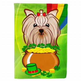 Yorkie St. Patrick's Day House Flag