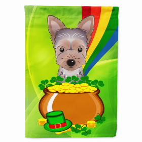 Yorkie - Puppy - St. Patrick's Day House Flag