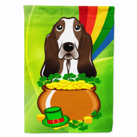 Basset Hound St. Patrick's Day House Flag