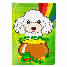 Poodle - White - St. Patrick's Day House Flag