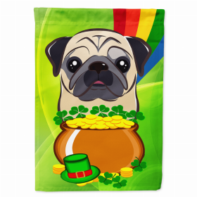 Pug - Fawn - St. Patrick's Day House Flag