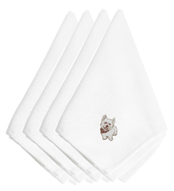 West Highland White Terrier/Westie Embroidered Napkins Set of 4