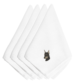 Doberman 1 Embroidered Napkins Set of 4