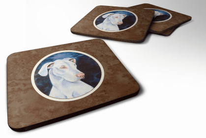Great Dane - White - Art Foam Coaster