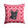 Australian Kelpie Hearts Love and Valentine's Day Fabric Decorative Pillow
