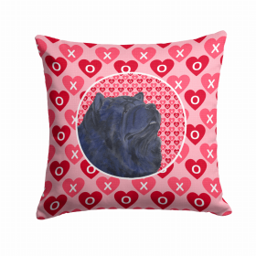 Chow Chow - Black - Hearts Love and Valentine's Day Fabric Decorative Pillow