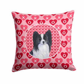 Papillon #2 Hearts Love and Valentine's Day Fabric Decorative Pillow