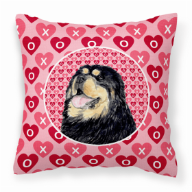 Mastiff #2 Hearts Love and Valentine's Day Fabric Decorative Pillow