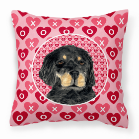Gordon Setter Hearts Love and Valentine's Day Fabric Decorative Pillow