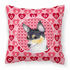 Chihuahua #4 Hearts Love and Valentine's Day Fabric Decorative Pillow
