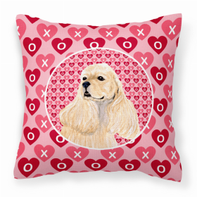 Cocker Spaniel #5 Hearts Love and Valentine's Day Fabric Decorative Pillow