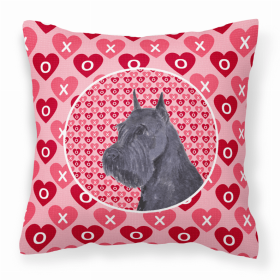 Schnauzer #5 Hearts Love and Valentine's Day Fabric Decorative Pillow