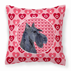 Scottish Terrier Hearts Love and Valentine's Day Fabric Decorative Pillow