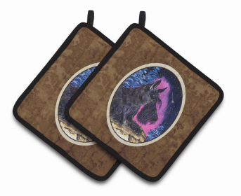 Scottish Terrier Starry Night Pair of Potholders