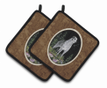 Scottish Deerhound Starry Night Pair of Potholders