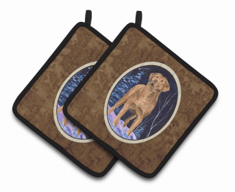 Chesapeake Bay Retriever 1 Starry Night Pair of Potholders