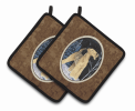 Airedale Terrier Starry Night Pair of Potholders