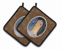Yorkshire Terrier Starry Night Pair of Potholders