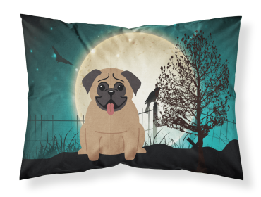 Pug - Dark Brown - Halloween Scary Standard Pillowcase