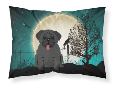 Pug - Black - Halloween Scary Standard Pillowcase