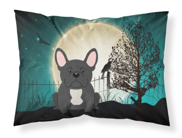 French Bulldog - Black - Halloween Scary Standard Pillowcase
