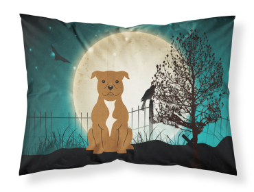 Staffordshire Bull Terrier - Brown - Halloween Scary Standard Pillowcase