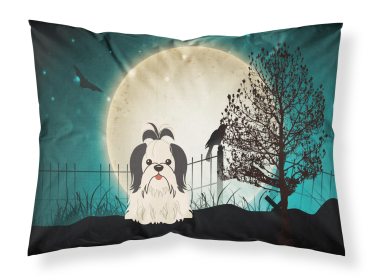 Shih Tzu - Black and White - Halloween Scary Standard Pillowcase