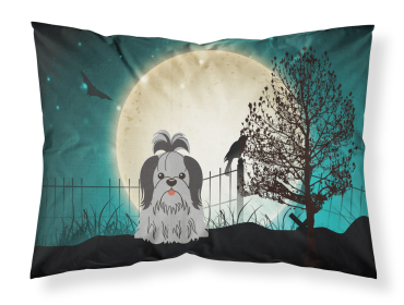 Shih Tzu - Black and Silver - Halloween Scary Standard Pillowcase