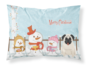 Pug - Cream - Merry Christmas Carolers Standard Pillowcase