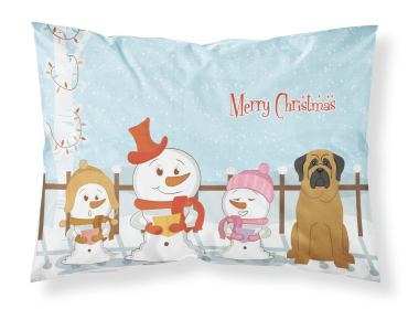 Mastiff Merry Christmas Carolers Standard Pillowcase