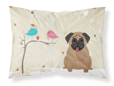 Pug - Dark Brown - Christmas Presents between Friends Standard Pillowcase