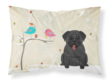 Pug - Black - Christmas Presents between Friends Standard Pillowcase