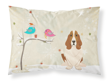 Basset Hound Christmas Presents between Friends Standard Pillowcase