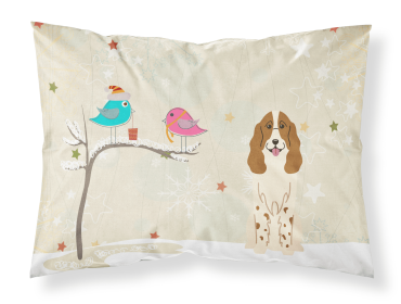 Russian Spaniel Christmas Presents between Friends Standard Pillowcase