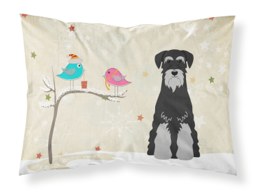 Schnauzer - Standard - Black and Grey - Christmas Presents between Friends Standard Pillowcase