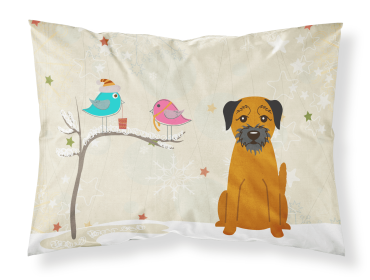 Border Terrier Christmas Presents between Friends Standard Pillowcase