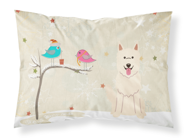 German Shepherd - White - Christmas Presents between Friends Standard Pillowcase