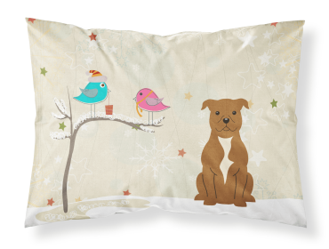 Staffordshire Bull Terrier - Brown - Christmas Presents between Friends Standard Pillowcase