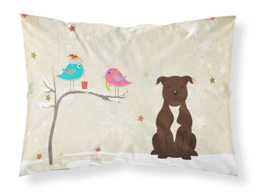 Staffordshire Bull Terrier - Chocolate - Christmas Presents between Friends Standard Pillowcase