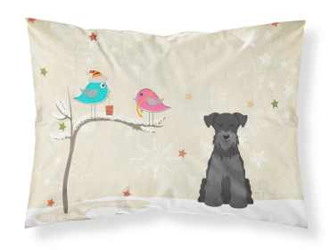 Miniature Schnauzer - Black - Christmas Presents between Friends Standard Pillowcase