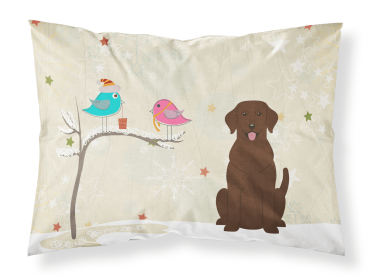 Labrador Retriever - Chocolate - Christmas Presents between Friends Standard Pillowcase