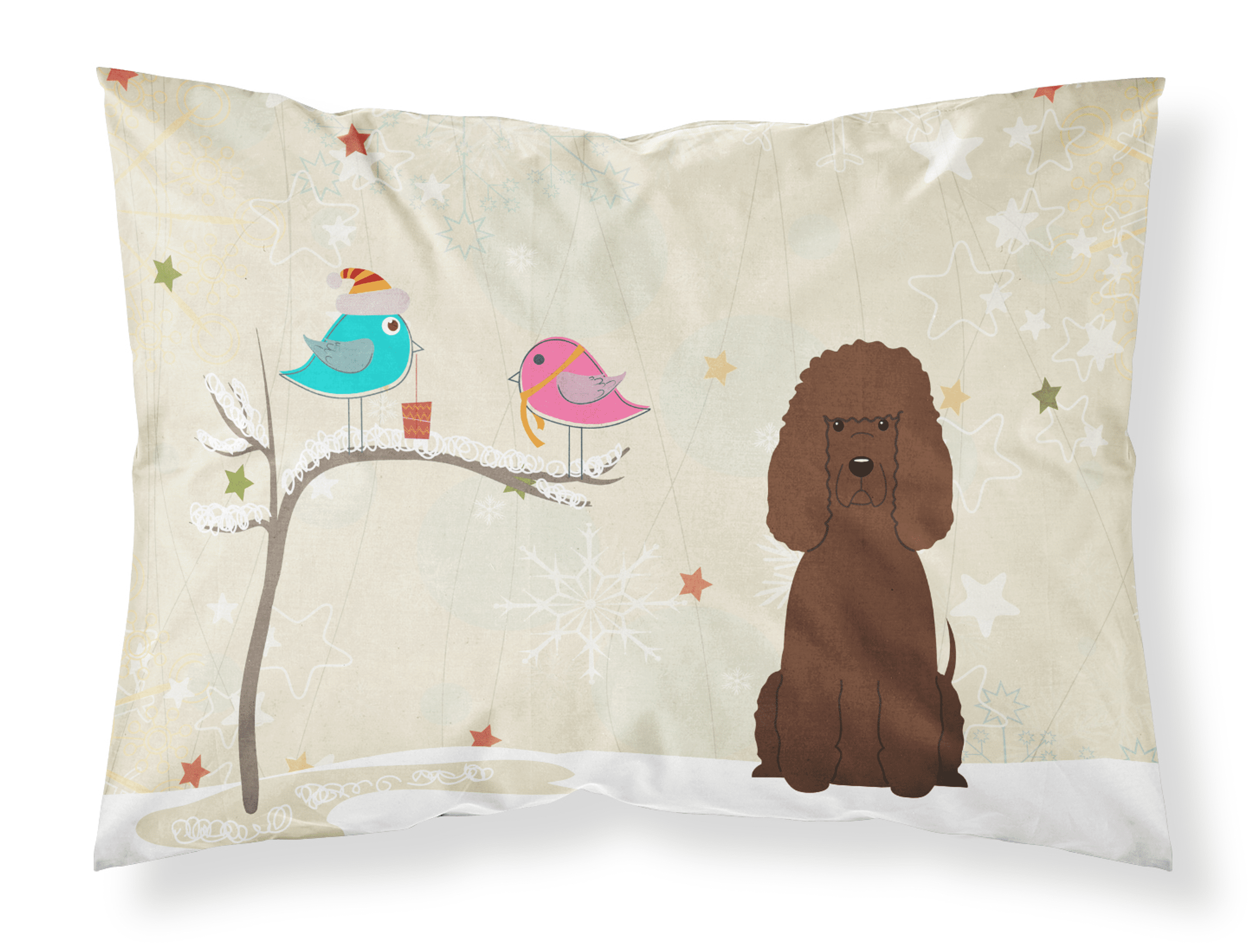 Irish Water Spaniel Christmas Presents between Friends Standard Pillowcase Irish Water Spaniel Christmas Presents between Friends Standard Pillowcase