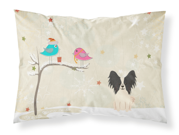 Papillon - Black and White - Christmas Presents between Friends Standard Pillowcase