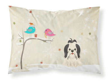 Shih Tzu - Black and White - Christmas Presents between Friends Standard Pillowcase