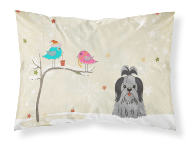 Shih Tzu - Black and Silver - Christmas Presents between Friends Standard Pillowcase