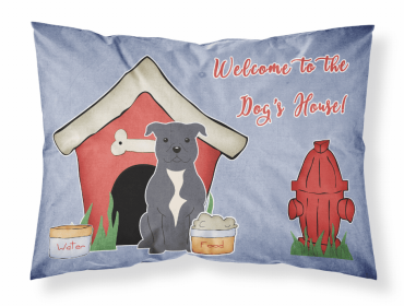 Staffordshire Bull Terrier - Blue - Doghouse Collection Standard Pillowcase