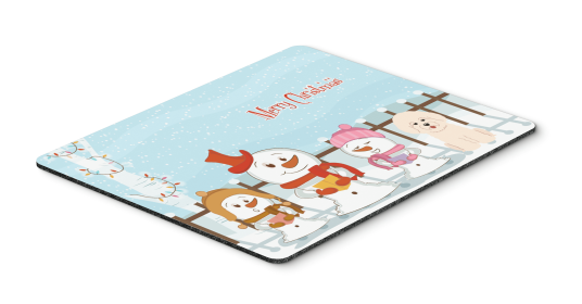 Bichon Frise Merry Christmas Carolers Mouse Pad