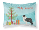 Border Collie - Black and White Merry Christmas Tree Standard Pillowcase