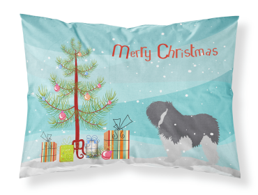 Polish Lowland Sheepdog Merry Christmas Tree Standard Pillowcase